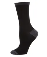 Tipped Flat knit Cashmere Women's Crew Socks