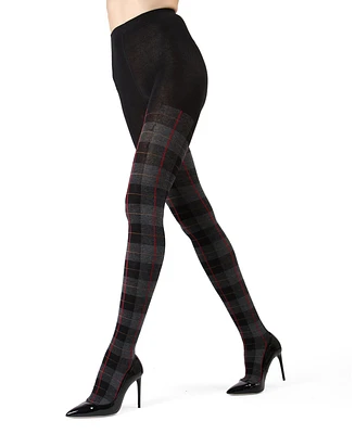 MeMoi Women's Glasgow Large Tartan Plaid Sweater Tights