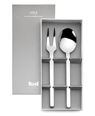 Mepra Gift Box Serving Stile Flatware Set, Set of 2 - Silver
