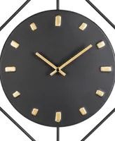 Glitzhome Modern Metal Golden Wall Clock