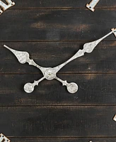 Glitzhome Oversized Farmhouse Wooden Galvanized Wall Clock
