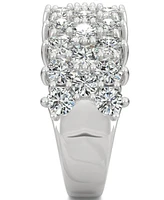 Charles & Colvard Moissanite Triple Row Band (3 ct. t.w. Dew) 14k White Gold