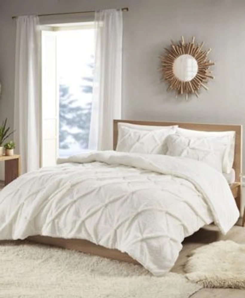 True North By Sleep Philosophy Addison Pintuck Sherpa Down Alternative Comforter Sets