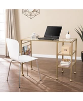 Joal Gold Metal or Glass Writing Desk