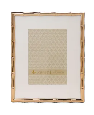 High Quality Polished Cast Metal Picture Frame - Bamboo Design with Mat for, 8" x 10" - Gold
