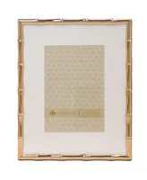 High Quality Polished Cast Metal Picture Frame - Bamboo Design with Mat for, 8" x 10"