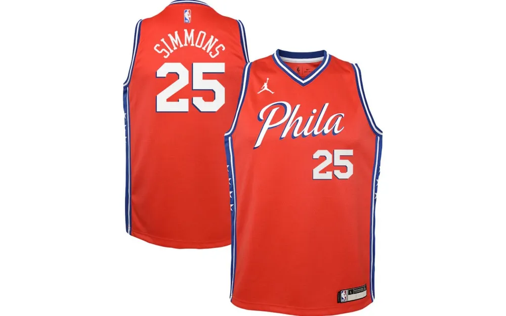 Jordan Philadelphia 76ers Big Boys and Girls Statement Swingman 2 Jersey Ben Simmons