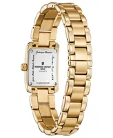 Frederique Constant Women's Swiss Classics Carree Diamond (3/8 ct. t.w.) Gold-Tone Stainless Steel Bracelet Watch 23mm