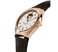 Frederique Constant Men's Swiss Automatic Highlife Heart Beat Brown Leather Strap Watch 41mm