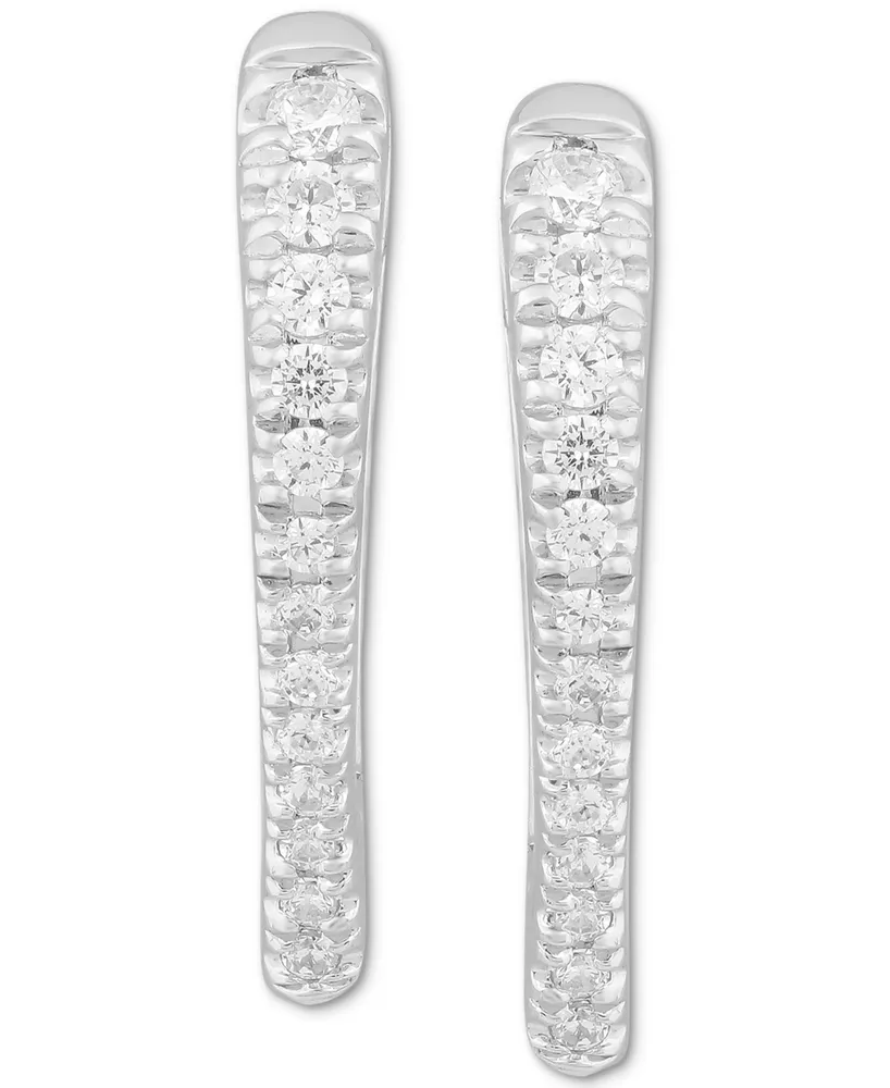 Diamond Chevron Hoop Earrings (1/6 ct. t.w.) in 10k White Gold
