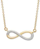 Wrapped Diamond Infinity 17" Pendant Necklace (1/20 ct. t.w.) in 14k Gold, Created for Macy's