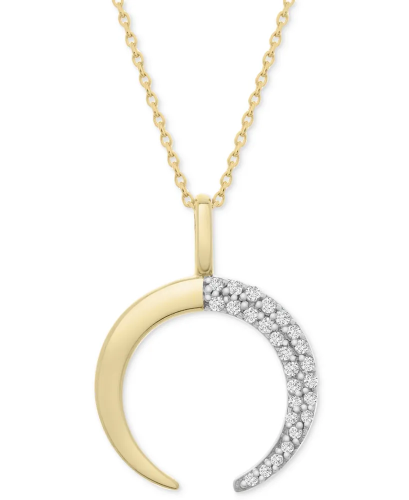 14k Gold Diamond Crescent Moon and Star Necklace – StonedLove by Suzy