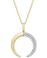 Wrapped Diamond Crescent Moon 20" Pendant Necklace (1/10 ct. t.w.) in 14k Gold or 14k Rose Gold, Created for Macy's