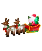 Glitz home 7' Lighted Inflatable Santa Sleigh Decor