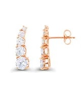 Macy's Cubic Zirconia 14k Rose Gold Graduated Curved Ear Climbers (Also Over Silver or Silver)