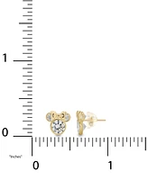 Disney Children's Cubic Zirconia Minnie Mouse Stud Earrings in 14k Gold