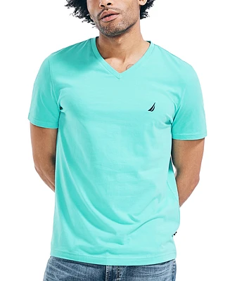 Nautica Men's J-Class Logo Classic-Fit Cotton V-Neck T-Shirt