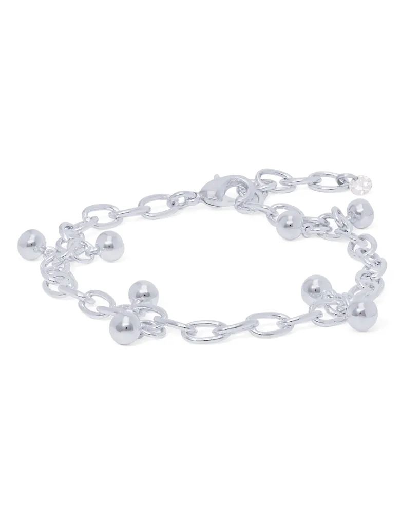 Silver Plated Bead Open Link Bracelet