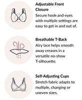 Women's Full Figure Plus Complete Comfort Wirefree Cotton T-Back Bra 1908