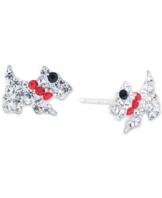 Giani Bernini Crystal Pave Scottie Dog Stud Earrings in Sterling Silver, Created for Macy's