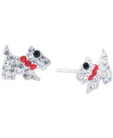 Giani Bernini Crystal Pave Scottie Dog Stud Earrings in Sterling Silver, Created for Macy's