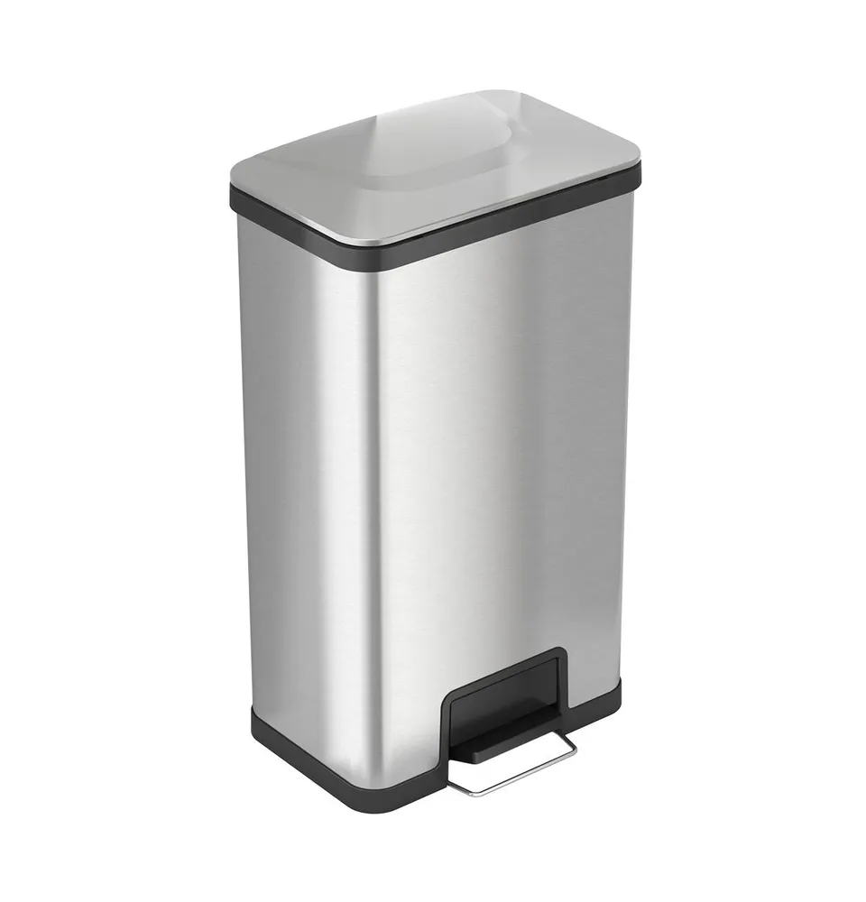 iTouchless AirStep 18 Gallon Step Trash Can with Deodorizer, Stainless Steel