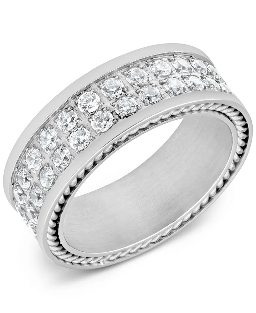 Men's Cubic Zirconia Band Stainless Steel