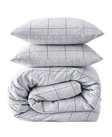 Closeout! Kenneth Cole New York Holden Grid 3 Piece Duvet Cover Set