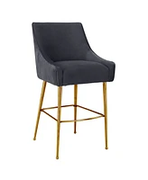 Beatrix Pleated Velvet Bar Stool