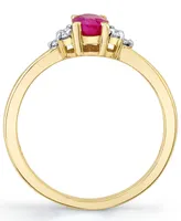 Ruby (5/8 ct. t.w.) & Diamond (1/10 ct. t.w.) Ring in 14k Gold