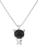 Andrew Charles by Andy Hilfiger Men's Panther Head 24" Pendant Necklace in Stainless Steel