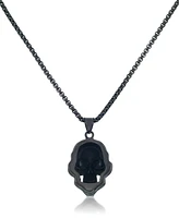 Andrew Charles by Andy Hilfiger Men's Cubic Zirconia Signature Skull 24" Pendant Necklace Black Ion-Plated Stainless Steel (Also available Gold