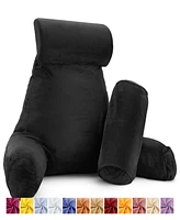 Nestl Soft Velour Cover Reading Backrest Pillow Set, Extra Large