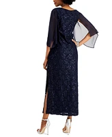Connected Petite Sequin Lace Gown