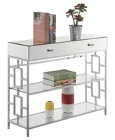 Town Square 1 Drawer Mirrored Console Table - Silver