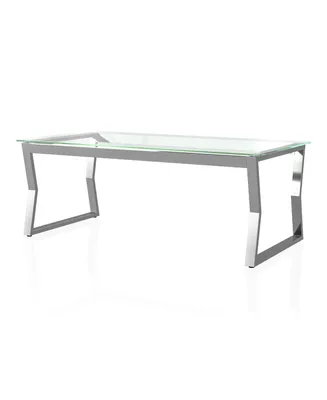 Furniture of America Meiland Glass Top Coffee Table