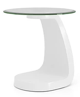 Furniture of America Kilvo Glass Top End Table