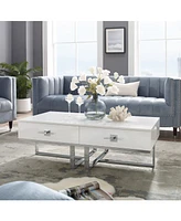 Mandisa 2 Drawers Rectangular Coffee Table