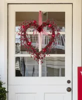 Glitzhome Valentine's Berry Heart Wreath