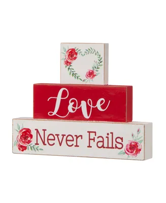 Glitzhome Valentine's Block Table Decor