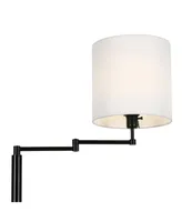 Moby Swing Arm Floor Lamp Round Shade