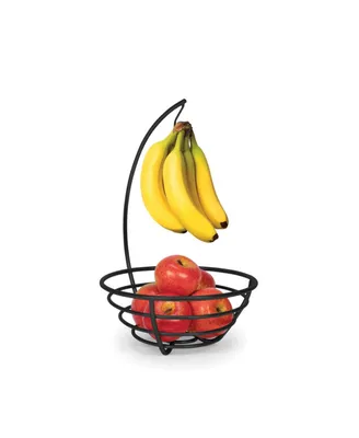 Tovolo Euro Small Fruit Tree, Space Saving Fruit Holder with Attached Banana Hanger Hook Stand