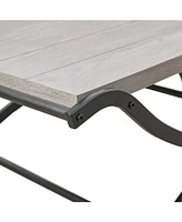 Ink+Ivy Wilson Modern 48"W Rectangle Metal Leg Coffee Table with Trestle Base