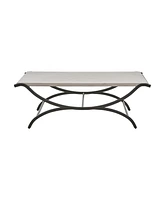 Ink+Ivy Wilson Modern 48"W Rectangle Metal Leg Coffee Table with Trestle Base