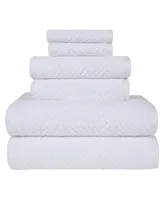 Seymour Textured Basket Weave Bath Towel Set, 6 Piece