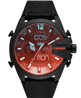 Diesel Men's Mega Chief Black Silicone Strap Watch 51mm