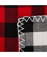 Design Imports Christmas Buffalo Check with Embroidery Table Runner