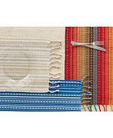 Design Imports Stripe with Fringe Placemat, Set of 6