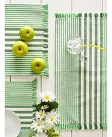 Design Import Stripes with Fringe Placemat, Set of 6