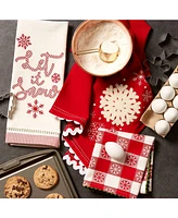 Design Imports Santa Chef Clause Kitchen, Let It Snow Dishtowel, Set of 3